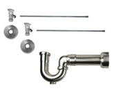 Lavatory Supply Kit - Brass Oval Handle with 1/4 Turn Ceramic Disc Cartridge Valve (MT6003-NL) - Angle, Massachusetts P-Trap